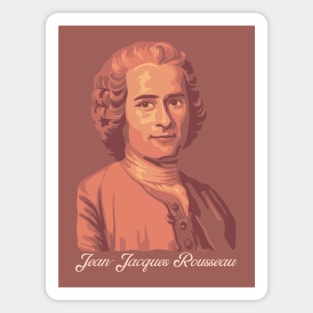 Jean-Jacques Rousseau Artsy Coral Portrait Magnet